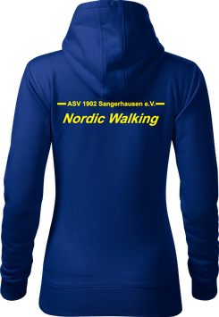 Hoodie Damen, Nordic Walking, royal blau