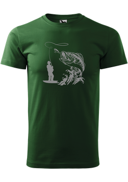 T-Shirt flaschengrün "großer Fang"