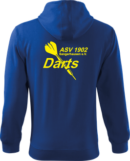 Sweatjacke m. Kapuze, Darts, royal blau