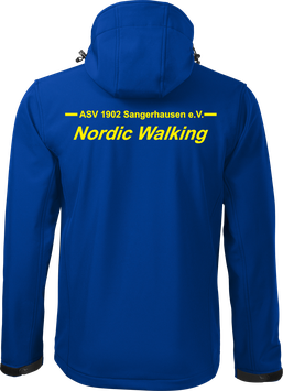 Softshelljacke m. Kapuze, Nordic Walking, royal blau