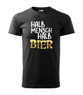 Bier-Shirt "halb Mensch halb Bier"