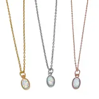 Sterling Silver Opal Necklace