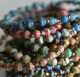 Stretch Paper Bead Bracelet