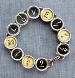 Typewriter Key Bracelets