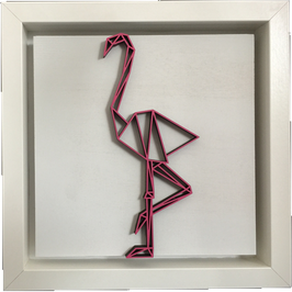 Holzorigami in Frame Flamingo Pink 25x25cm