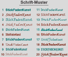 Schriftart Tüchlein / Servietten