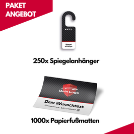 ANGEBOT 250x Spiegelanhänger & 1000x Papierfußmatten