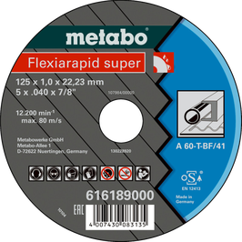 TRENNSCHEIBEN 125X1MM metabo Art. 616189000