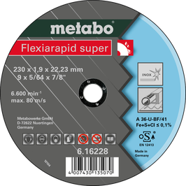 TRENNSCHEIBEN 230X1.9MM metabo Art. 616228000
