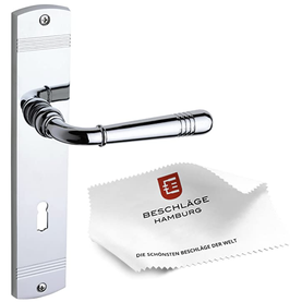tecnoGRIFF Art dèco Langschild Garnitur EMILY 70-09 ZAMAK in CHROM POLIERT MPC