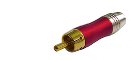 CINCH STECKER - ROT - RCA PLUG - VERGOLDET