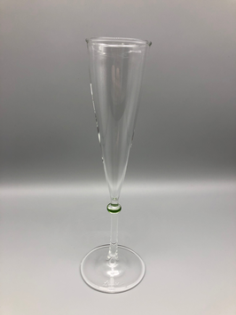 CHAMPAGNE GLASS WITH GREEN SPOT