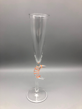 CHAMPAGNE GLASS WITH ORANGE MOON