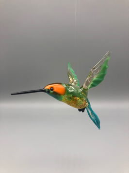 HUMMINGBIRD IN ORANGE/GREEN/BLUE