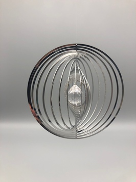 stainless steel spiral - round with glass ball