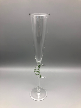 CHAMPAGNE GLASS WITH GREEN MOON