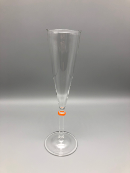 CHAMPAGNE GLASS WITH ORANGE SPOT