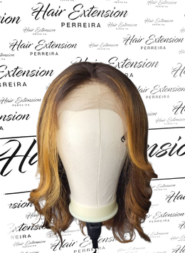 Perruque lace frontal blond très clair doré