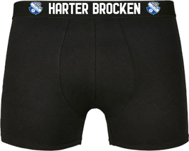 Boxer Shorts Herren, schwarz 2er Pack, Harter Brocken