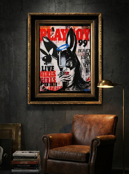 Street-Art-Stil Bild eines alten Playboy-Covers - Artikel-Nr. B0110022
