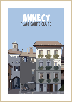 Affiche Annecy Place Ste Claire