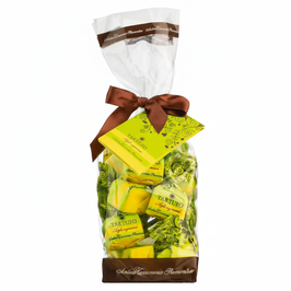 Weiße Schokoladentrüffel mit Zitrus, Beutel Antica Torroneria Piemontese, Piemont-Italien