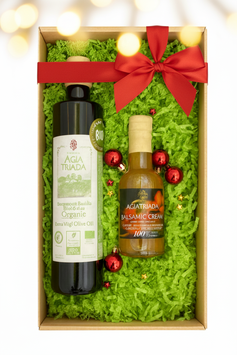 Gourmet Duo Präsent | Premium BIO Olivenöl & Orangen-Balsamico Agia Triada-Kreta