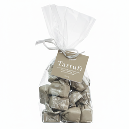 Tartufi dolci al cocco, Beutel Weiße Schokoladentrüffel mit Kokos und Piemont Haselnüssen, Italien