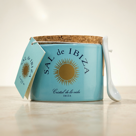 Fleur de Sel 150g, im Steintopf aus Ibiza, Spanien