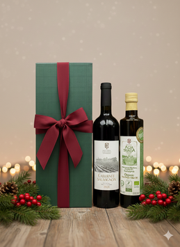 Gourmet Geschenkset: Cabernet Sauvignon Rotwein & Bio Olivenöl