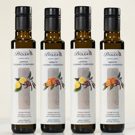 4 × BIOLEA Bio Olivenöl steingemahlen & kaltgepresst – 2× Narantzio, 2× Limone