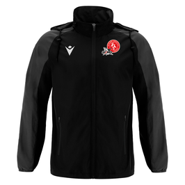 MACRON Elbrus Regenjacke unisex schwarz mit HSV-Solingen-Basketball-Logo