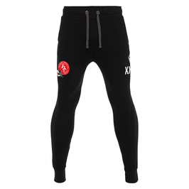 MACRON Harp Sweatpants unisex schwarz mit HSV-Solingen-Basketball-Logo und Initialen