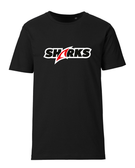 HSV T-Shirt unisex schwarz mit Sharks-Logo und Wunschname