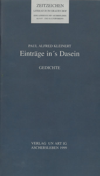 Paul Alfred Kleinert - Einträge in´s Dasein