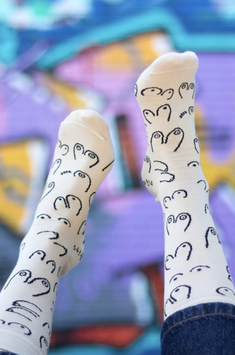 Eat Milies Socks Boobies in beige