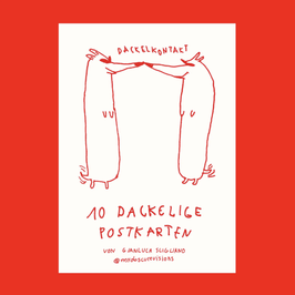 10 dackelige Postkarten im Set