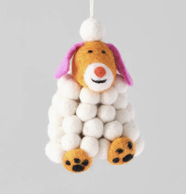 Filzanhänger Schneeballhund