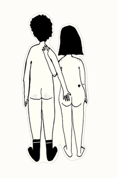 Helen B Sticker Naked Couple back