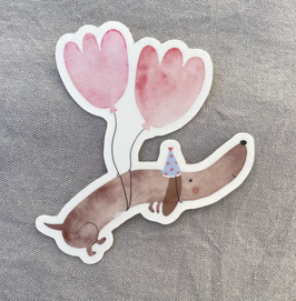 Vinyl Sticker Dackel Ballons