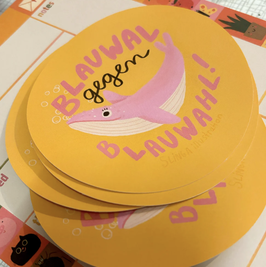 Sticker Slinga Blauwal gegen Blauwahl