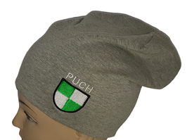 JERSEY-BEANIE-MÜTZE mit PUCH-Logo 170 155 HGRAU