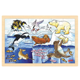 24 Teile Holzpuzzle Polartiere
