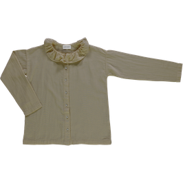 Kinder Musselin Kragenbluse Olive Gray