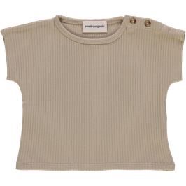 Baby Baumwollripp Kurzarmshirt Olive Gray