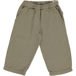 Kinder Musselin Stoffhose Olive Gray