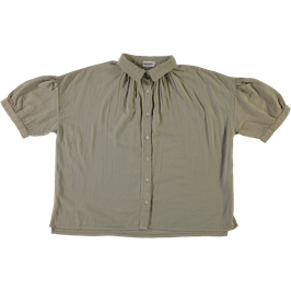 Frauen Musselin Kurzarmbluse Olive Gray