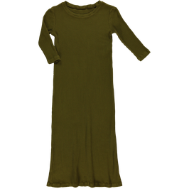 Frauen Ripp Langarmkleid Fir Green