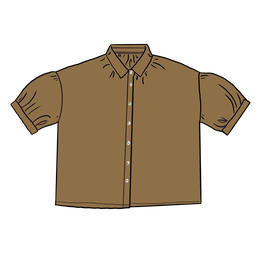 Frauen Musselinbluse kurzarm Dull Gold
