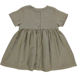 Kinder Musselinkleid Olive Gray